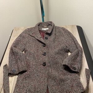 Larry Levine Women’s Tweed Wool Blend Button Coat Lined Medium